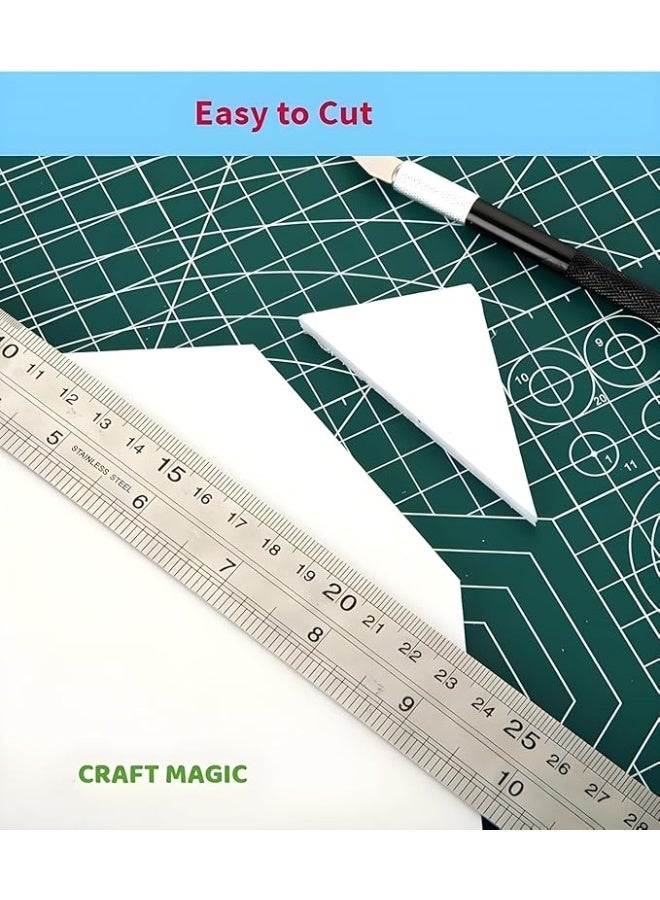 CRAFT MAGIC A4 Blue Double-Sided Foam Board 5mm Thick (21 × 29.7 cm) – 6 Pack Polystyrene Sheets for Model Making, Photo Mounting, Presentations, Arts & Crafts, School & Office - Image 3